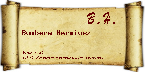 Bumbera Hermiusz névjegykártya